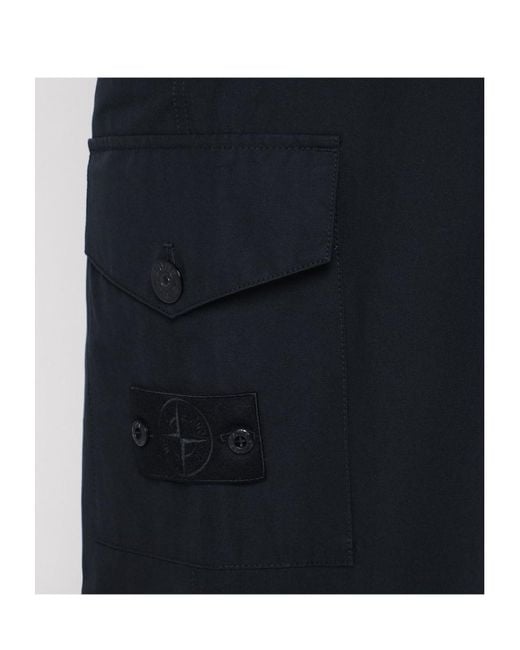 Stone Island Black Belt-Loop Casual Pants for men