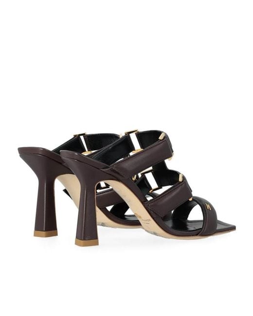 Elisabetta Franchi Black Square-Toe High-Heeled Sandals