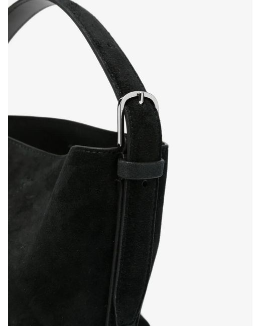 Totême Black Letter-Detail Shoulder Bag