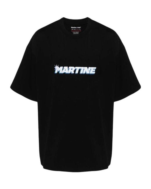 Martine Rose Black Logo Printed Crewneck T-Shirt for men