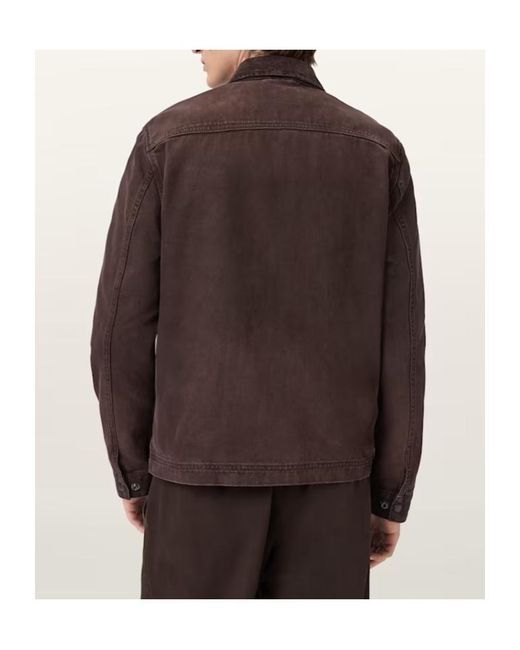 AllSaints Brown Rothwell Zip-Front Jacket for men