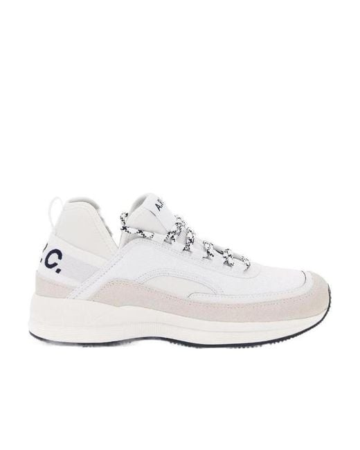 A.P.C. White Logo Print Sneakers