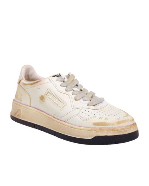 Autry White Super Vintage Lace-Up Sneakers