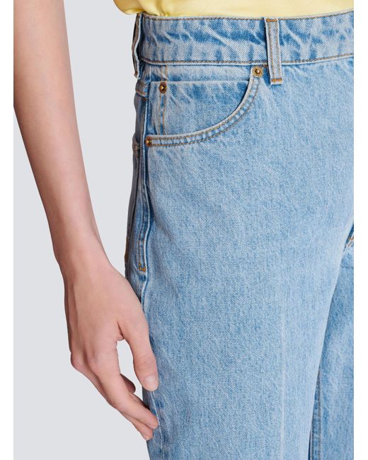 Balmain Blue Denim High-Waisted Jeans