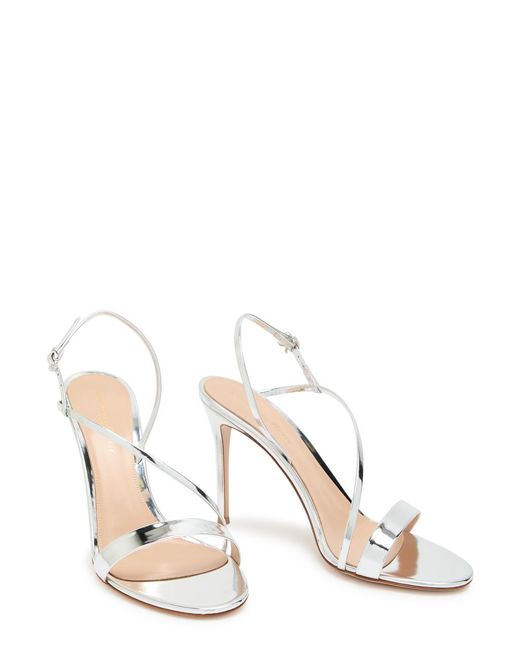 Gianvito Rossi White Metallic High-Heel Sandals