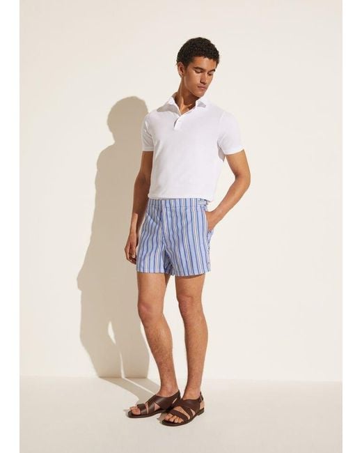 Loro Piana Blue Striped Swimming Trunks for men