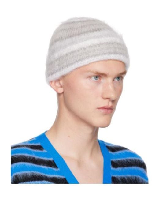 Marni Blue Brushed-Finish Beanie for men