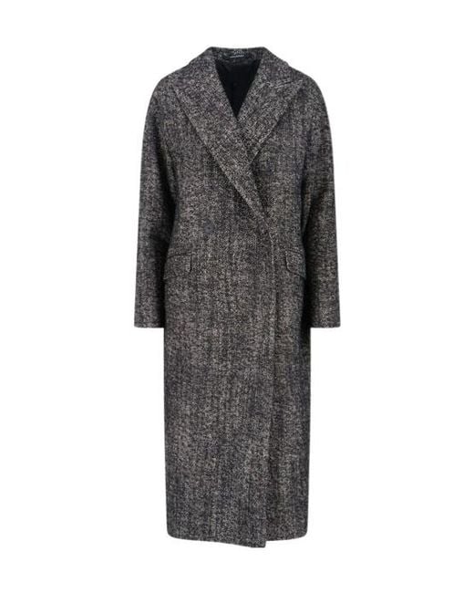 Tagliatore Gray Double-Breasted Taiored Coat