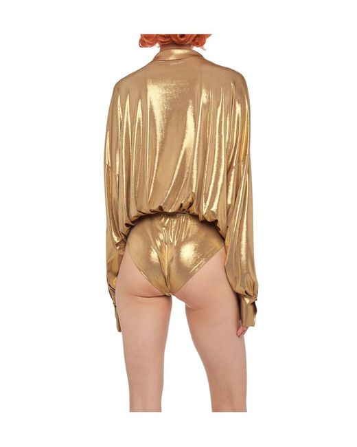 Norma Kamali Natural Deep V-Neck Bodysuit
