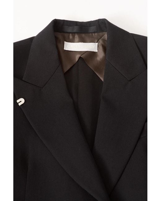 Our Legacy Black Peak-Lapel Coat
