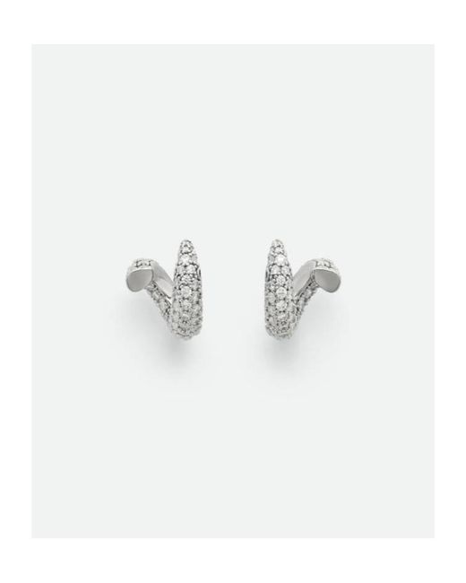 Bottega Veneta White Small Sardine Earrings