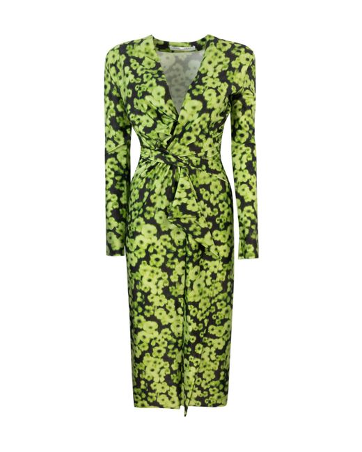 Philosophy Di Lorenzo Serafini Green Printed Pattern Dress