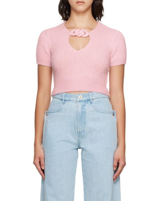 Alexander Wang Pink Short-Sleeved Knitted Pullover