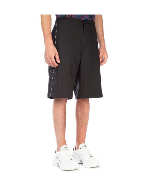 Valentino Black Vltn Stripe Shorts for men