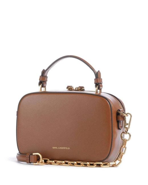 Karl Lagerfeld Natural Logo-Detail Cross Body Bag