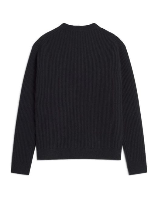 Maison Kitsuné Black Maison Kitsuné Fox Head Ribbed Jumper for men