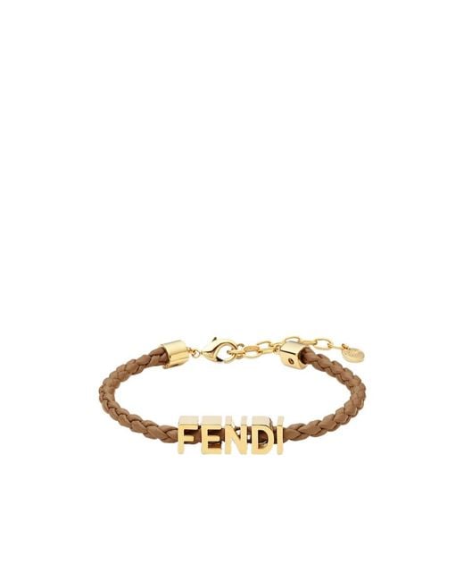 Fendi White Graphy Logo Lettering Bracelet