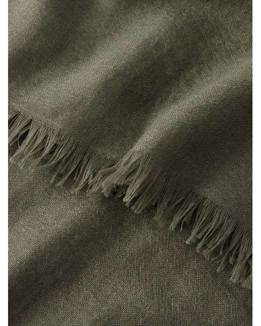 Brunello Cucinelli Green Cashmere And Silk Scarf