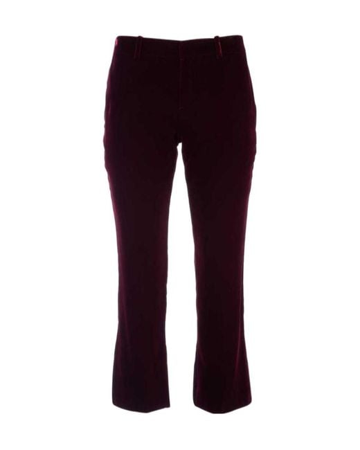 Saint Laurent Purple Cropped Flared Pants