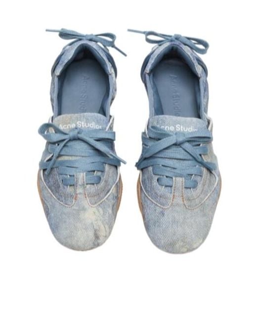 Acne Blue Lace-Up Leather Shoes