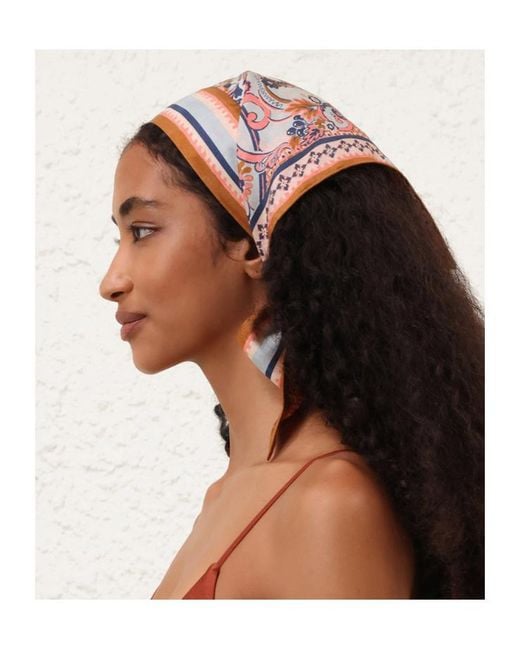 Zimmermann Pink Printed Headscarf