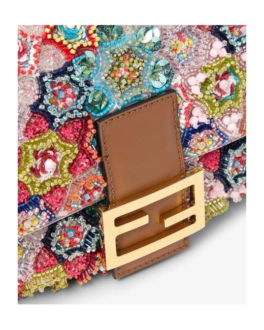 Fendi Multicolor Baguette Bead-Embellished Shoulder Bag