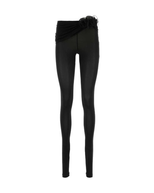 Magda Butrym Black Waist Wrap Jersey Leggings
