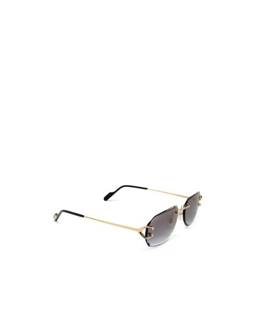 Cartier Metallic Rimless Rectangular Sunglasses for men