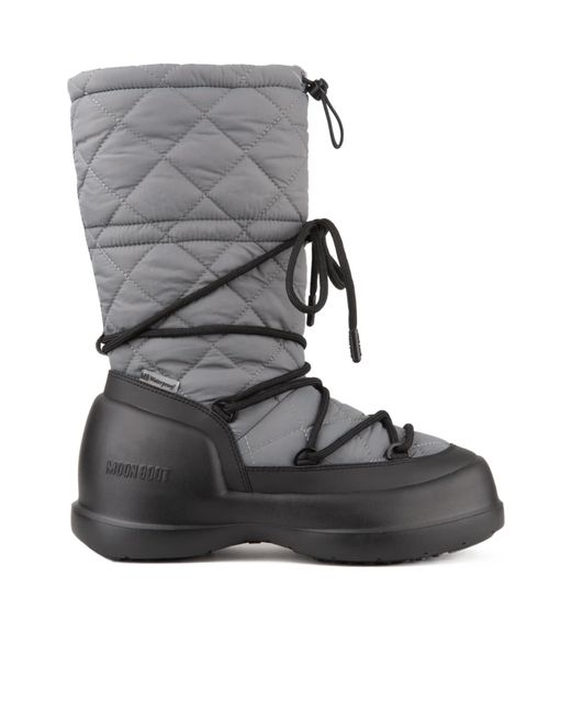 Moon Boot Gray Quilted Rain Boots for men
