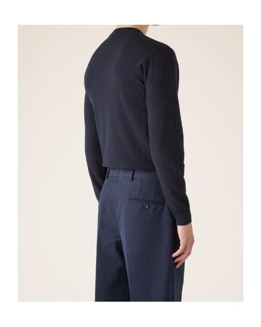 Loro Piana Blue Classic Crewneck Jumper for men