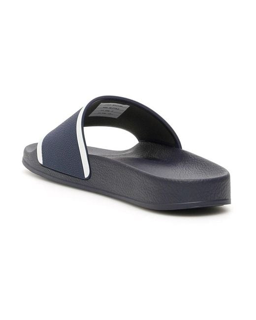 Thom Browne Blue Stripe Tab Pool Sandals for men