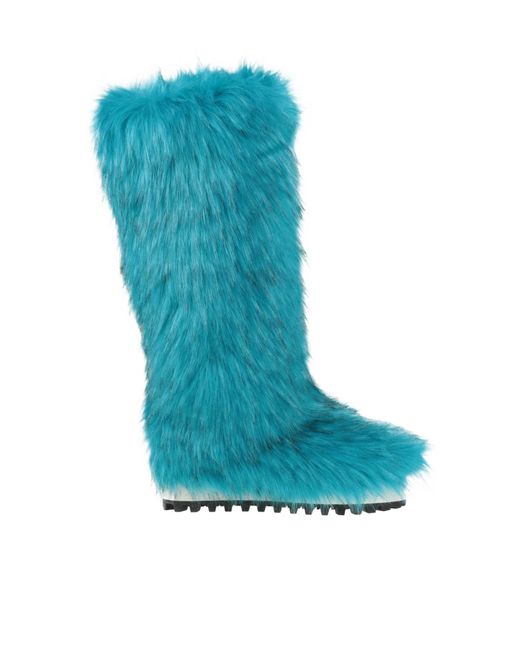 Dolce & Gabbana Blue Solid Color Short Boots