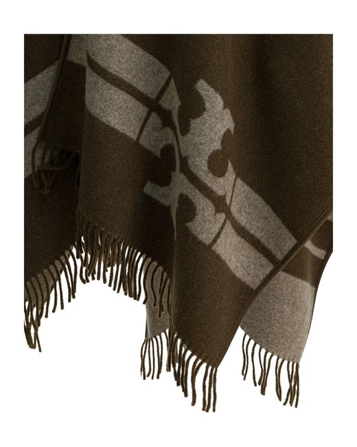 Tory Burch Green Fringed Cape