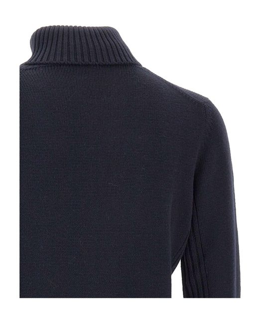 Kangra Cashmere Blue Kangra Turtleneck Ribbed Jumper for men