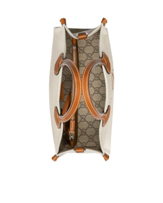 Gucci Natural Logo Printed Mini Tote Bag