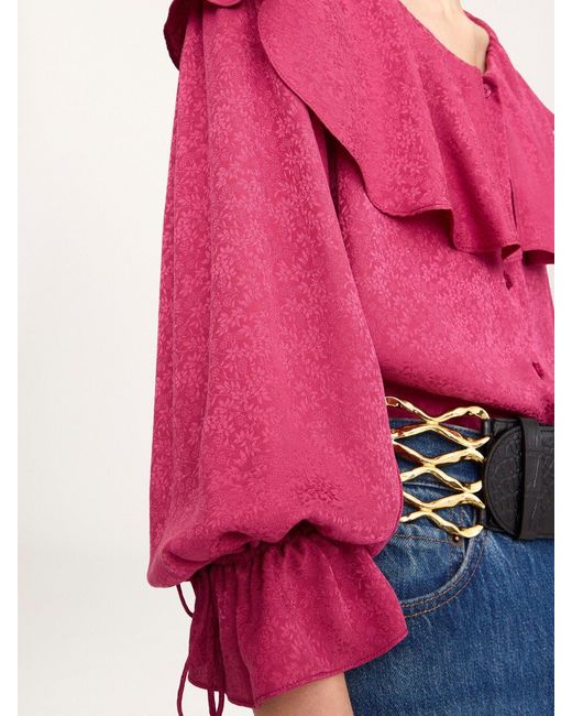 Chloé Pink Chloé Ruffled Button-Front Blouse
