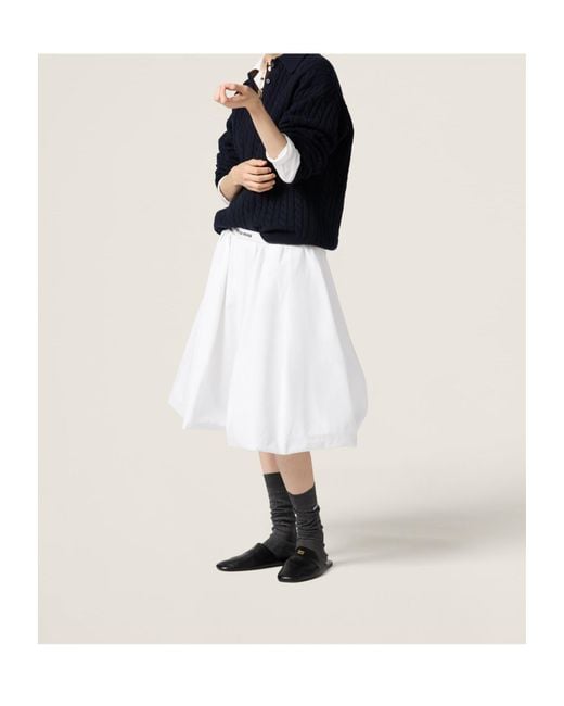 Miu Miu Blue Long-Sleeved Knitted Polo Shirt