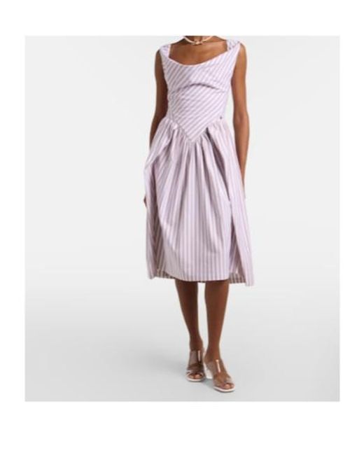 Vivienne Westwood Purple Sunday Striped Cotton Midi Dress