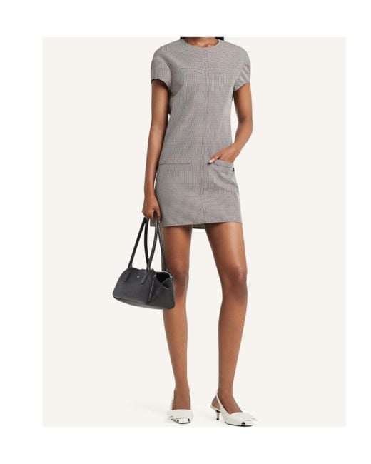 Courreges Gray Courrèges Houndstooth-Pattern Mini Dress