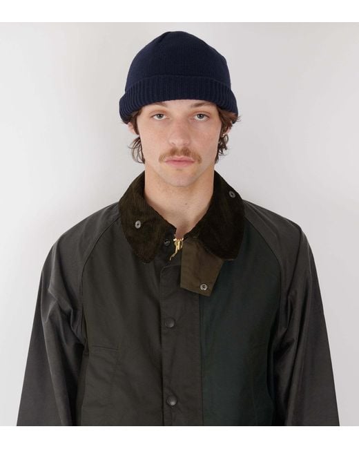 Nanamica Blue Windproof Knitted Hat for men