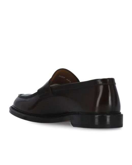 Doucal's Black Penny-Slot Almond Toe Loafers for men