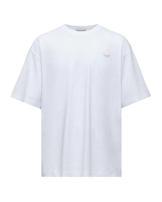 Moncler White X Asap Rocky Logo Patch Crewneck T-Shirt for men