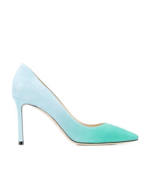 Jimmy Choo Blue Romy 85 High Heels