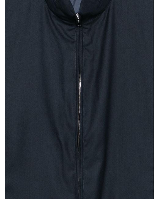 Giorgio Armani Blue High Neck Zipped Jacket for men