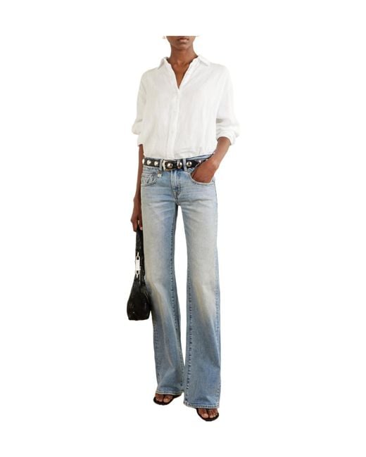 R13 Blue Flare Low-Rise Jeans