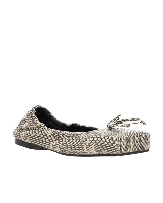 Jacquemus White Printed Square Toe Flats