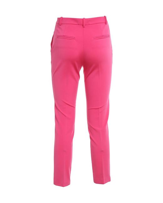 Pinko Pink Mid-Rise Straight Leg Cigarette Pants