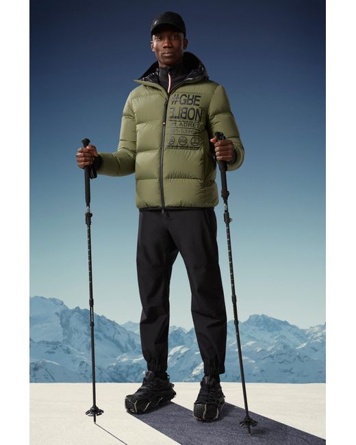 Moncler Green Grenoble Adret Logo Printed Padded Jacket for men