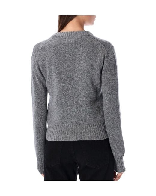 AMI Gray Long Sleeved Button-Up Cardigan