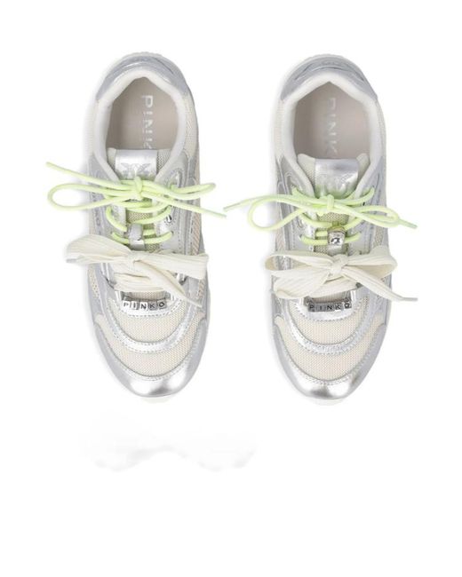 Pinko White Panelled Sneakers
